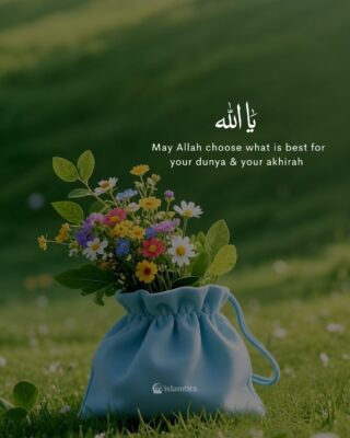 May He choose what is best for your dunya & your akhirah