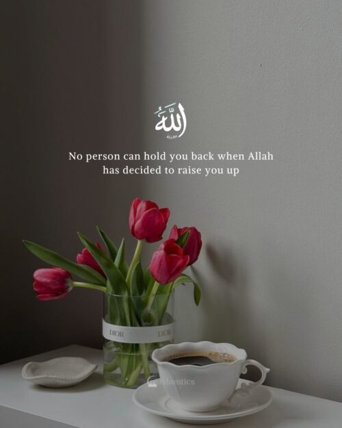 No person can hold you back when Allah has decided to raise you up
