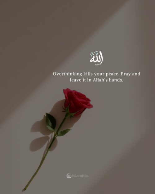 Overthinking kills your peace. Pray and leave it in Allah’s hands.