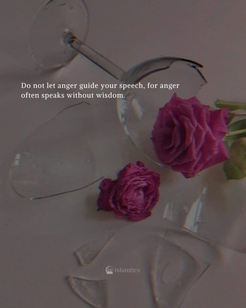Do not let anger guide your speech, for anger often speaks without wisdom.